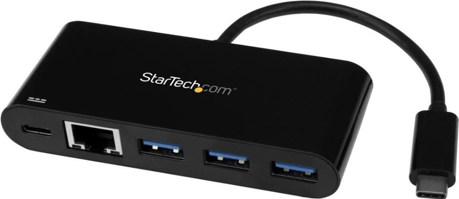 STARTECH USB-C to 3-Port USB 3.0 Hub with Ethernet & PD