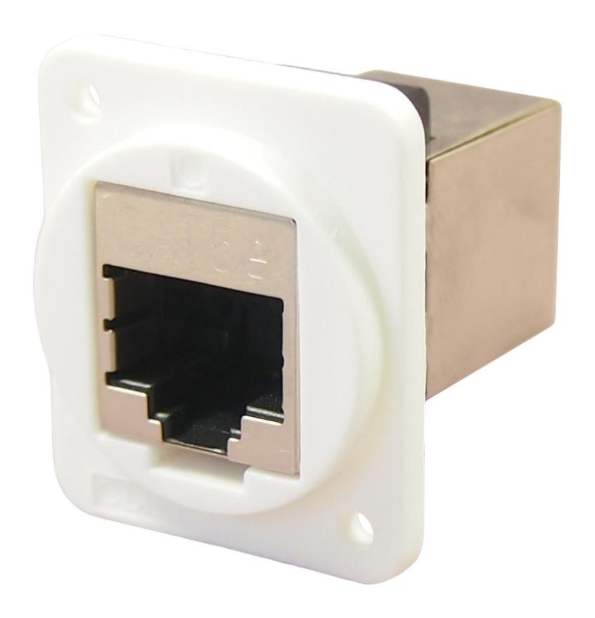 CLIFF RJ45 Cat5e Shielded Socket Feedthrough Connector, White