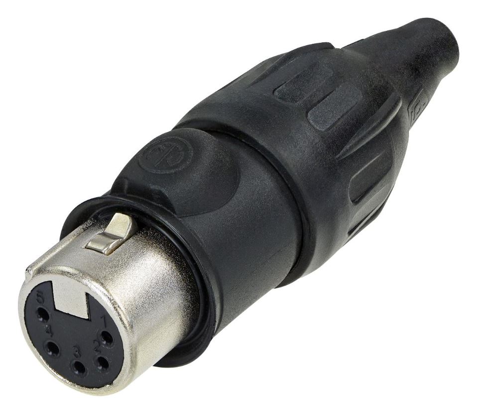 NEUTRIK 5-Pole XLR Socket, IP65, Gold Contacts, 16A