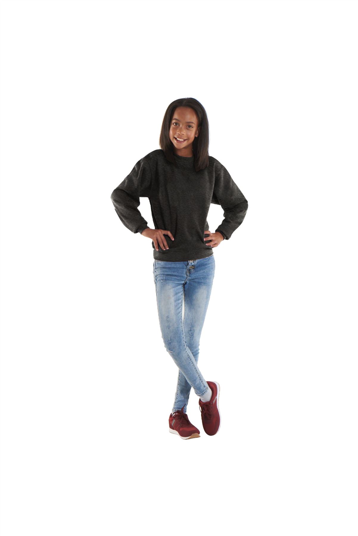 Uneek Kids' Charcoal Sweatshirt, Size 5/6 Years