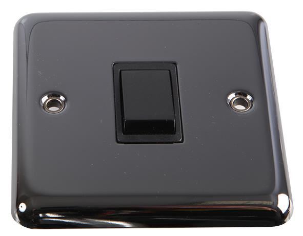 VOLEX Interrupteur VA-VB 1 Module 2 Directions, 10A, Noir Nickelé