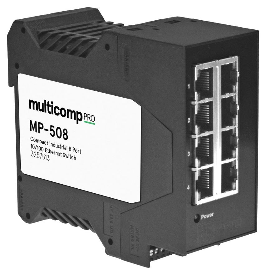 MULTICOMP PRO Unmanaged 8 Port Ethernet Switch, DIN Rail Mount