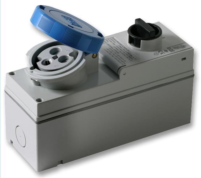 PRO POWER Tomada CEE Vertical Comutada 32A 240V, IP44/IP55, Azul