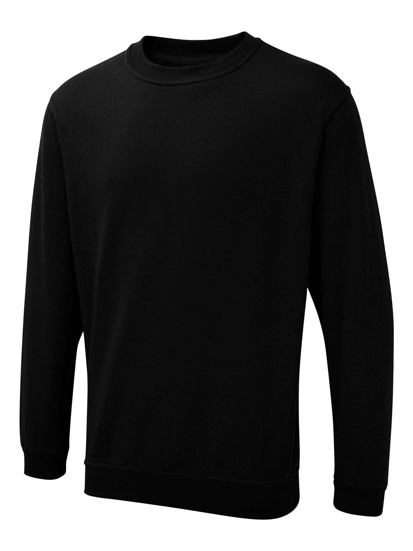 Uneek UX Unisex Sweatshirt - 50% Polyester 50% Cotton - Black - 4XL