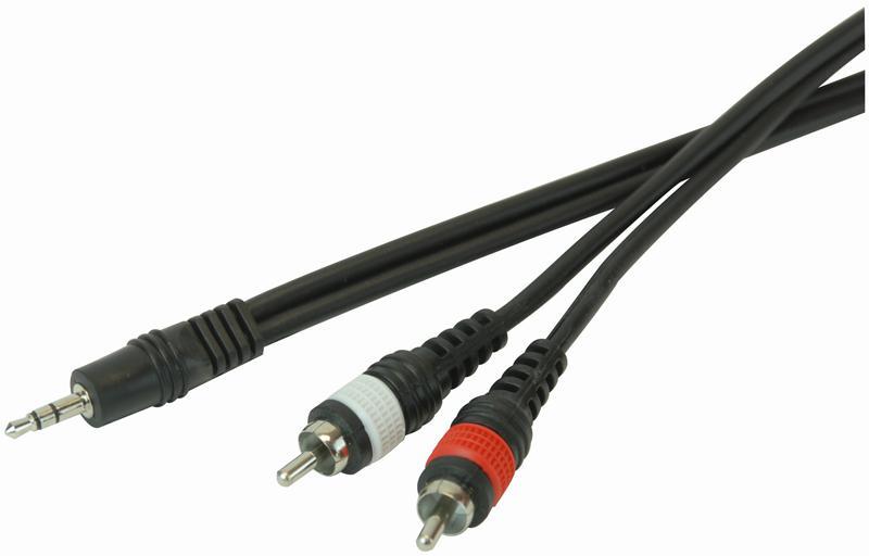 STAGG - Câble Audio Jack 3.5mm vers 2x RCA, 3m, Noir