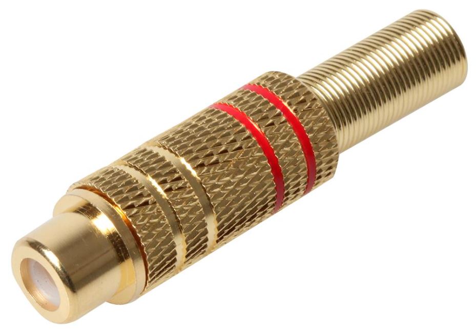 PRO SIGNAL Gold Plated RCA Phono Socket, Red