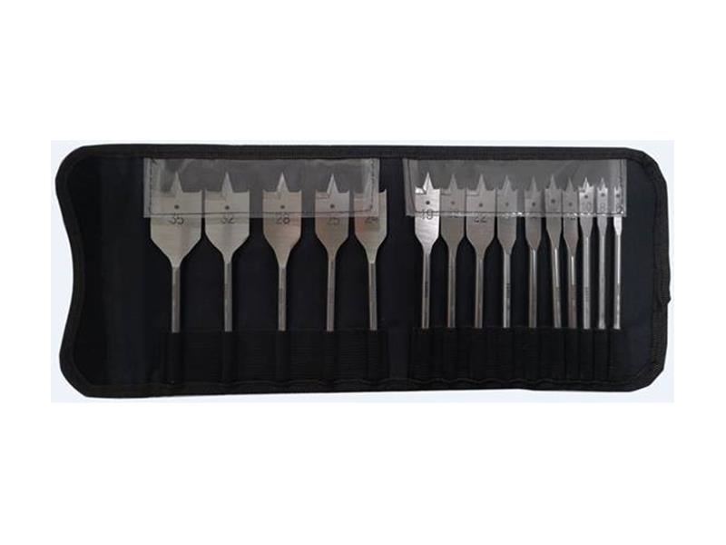 Bahco Juego de Brocas Planas Serie 9629, 15 Piezas, Acero al Carbono