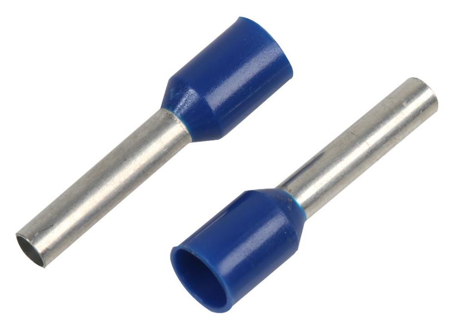 PRO POWER - Ferrule Tunggal Jerman 2.50mm Biru, Pek 100