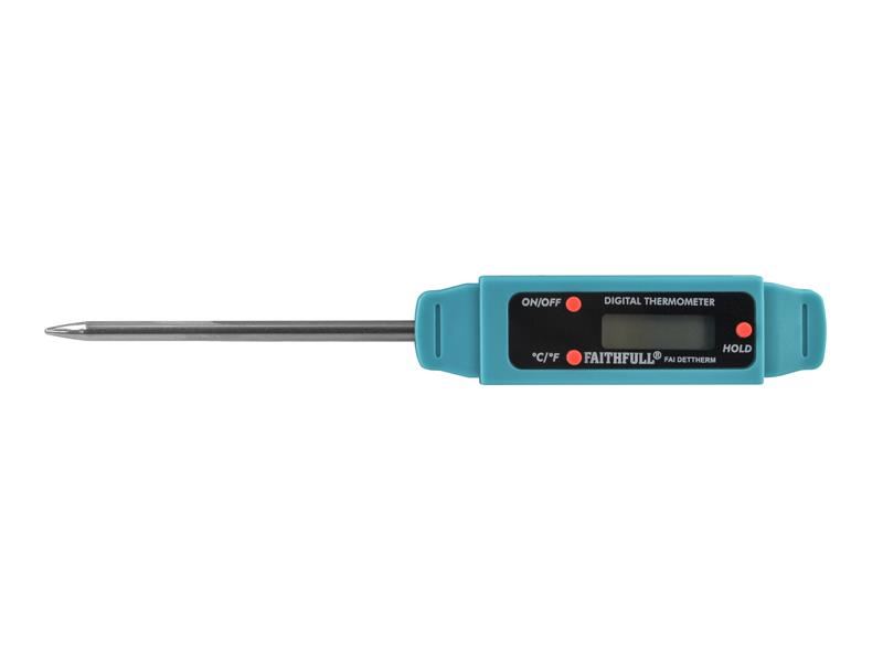Faithfull Termómetro Digital con Sonda de Acero Inoxidable