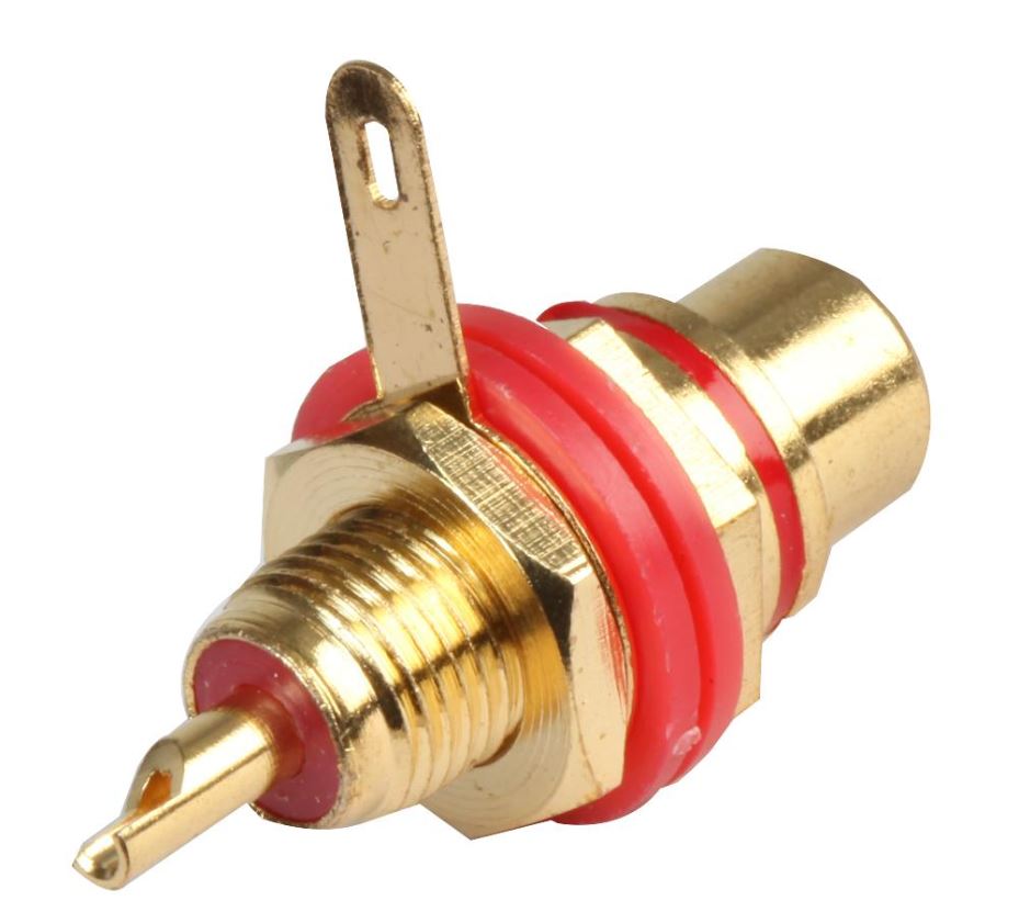 PRO SIGNAL Presa RCA a Pannello, Dorata, Colore Rosso
