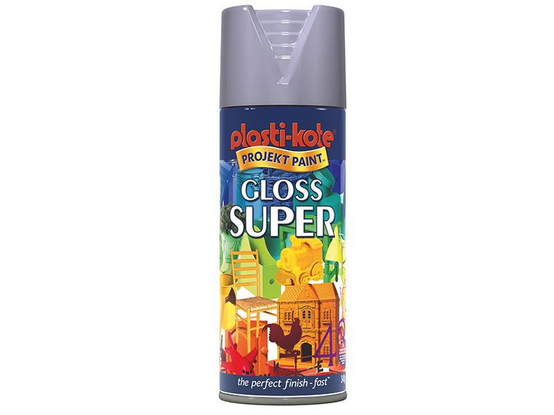 PlastiKote Gloss Super Spray Paint Aluminium 400ml