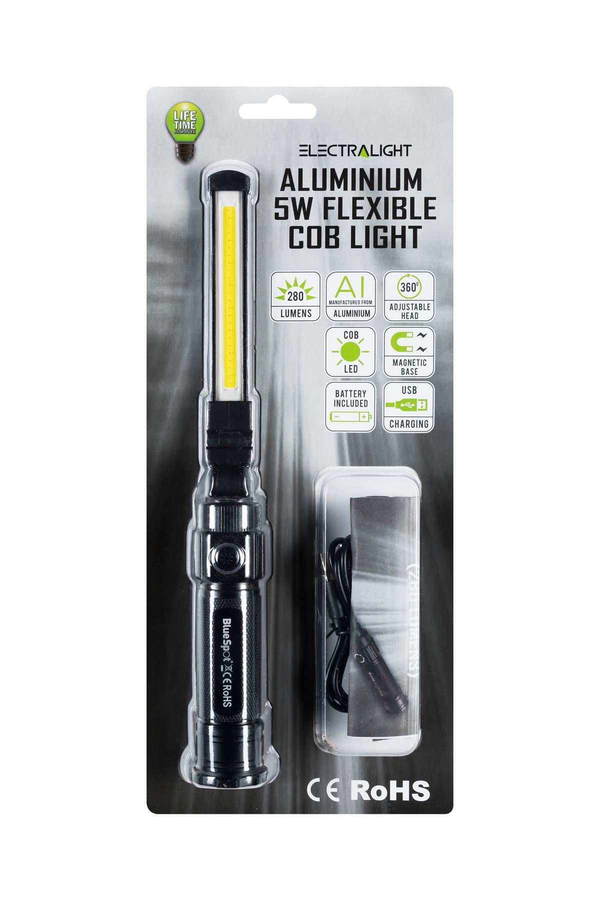 Blue Spot Electralight 5W Lámpara Flexible COB (280 Lúmenes, Aluminio)