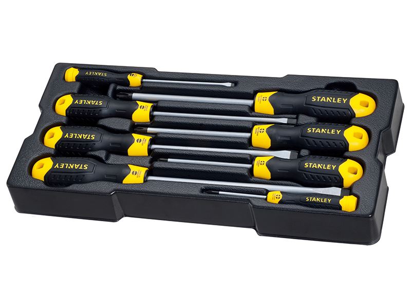 STANLEY® 8件裝螺絲批套裝 - 鉻釩鋼耐用批頭