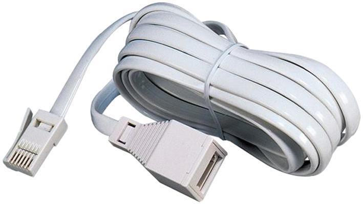 TUK Cabo de Telefone BT631A de Ficha a Tomada, Branco, 3m