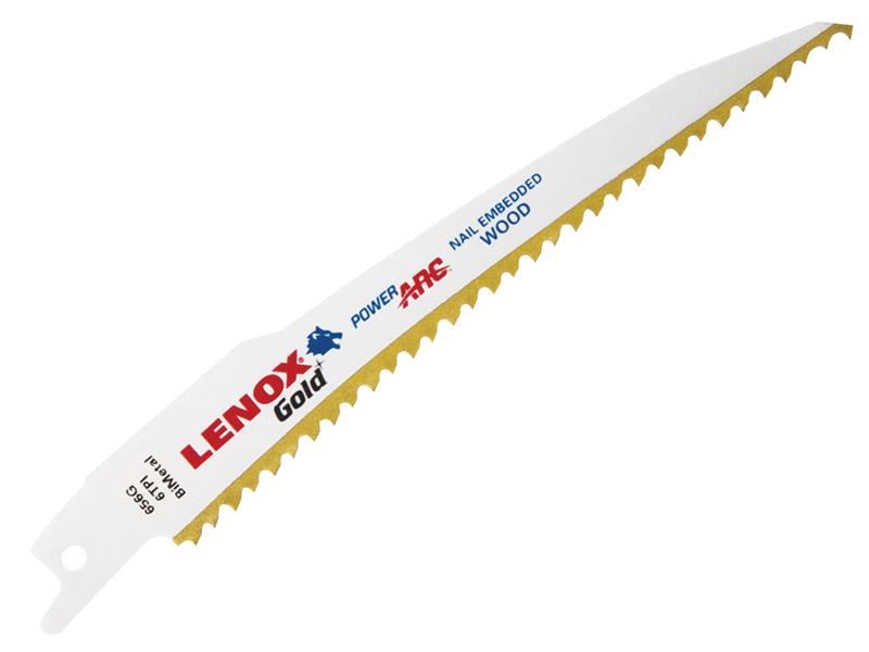 LENOX - Lames de Scie Sabre 656GR Or, 150mm, 6 Dents par Pouce (Lot de 5)