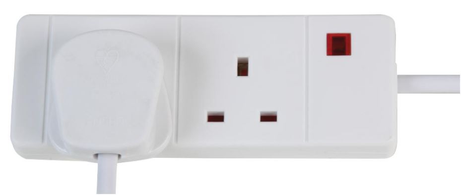 PRO ELEC Extensão Elétrica 2 Tomadas UK, 3m, 13A