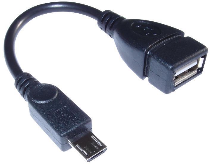 DYNAMODE Cable USB Micro B a A OTG, 10 cm, Negro