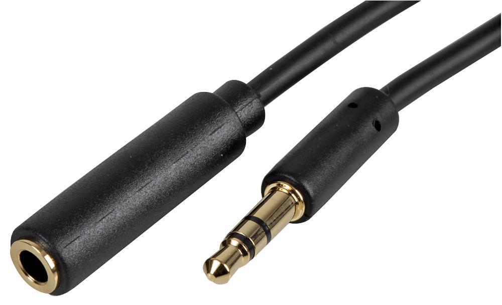 PRO SIGNAL 3.5mm Stereo Jack Extension Lead, 3m, Black
