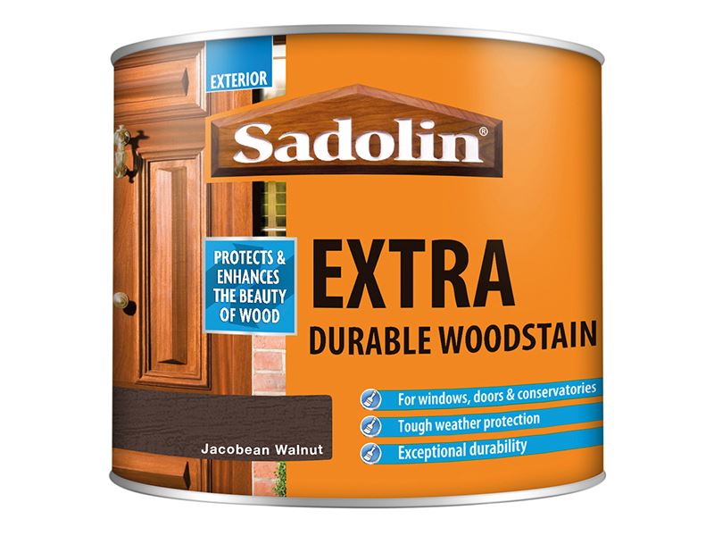 Sadolin Extra Durable Woodstain, Jacobean Walnut, 500ml