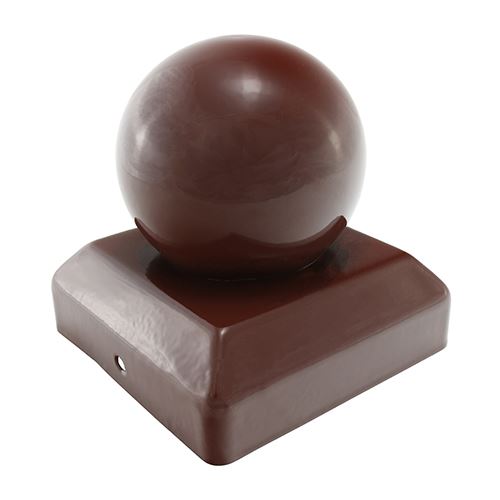 Timco - Chapeau de poteau de clôture boule 50mm, Rouge oxyde, Acier