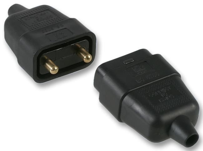 PRO ELEC 2-Pin In-Line Rubber Connector, 10A 250V, Black