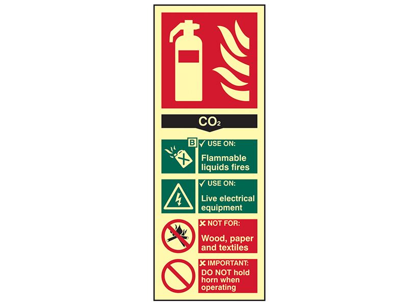 Panneau photoluminescent CO2 pour extincteur Scan 75 x 200mm