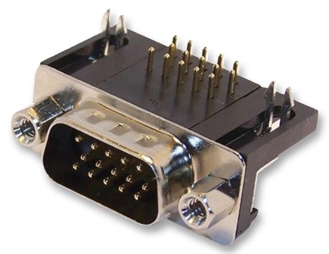 MULTICOMP Connecteur D-Sub D15 Broches Haute Densité à Angle Droit pour PCB