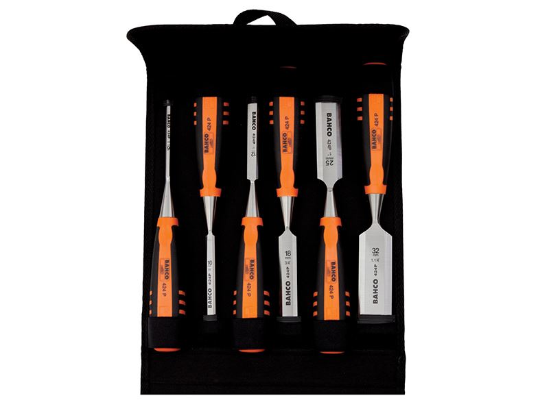 Bahco Bevel Edge Stechbeitel-Set, 6-teilig in Tasche