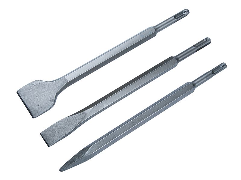 BlueSpot Tools Juego de 3 Cinceles SDS Plus para Taladros