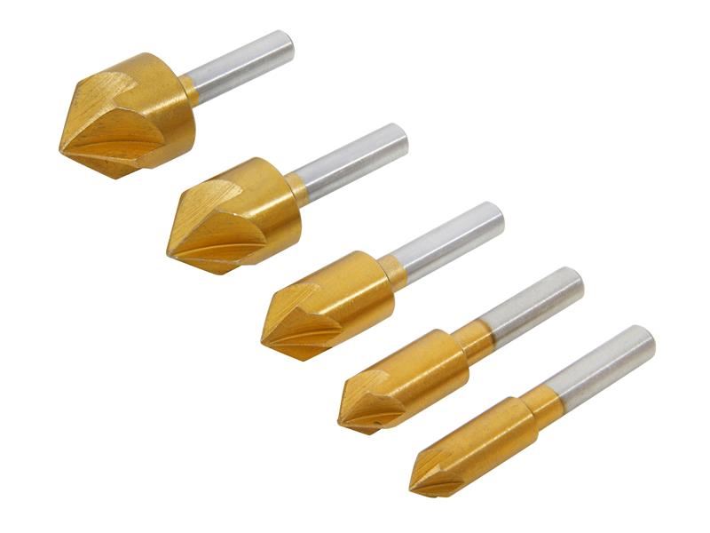 BlueSpot 5-Piece HSS Titanium Countersink Bit Set