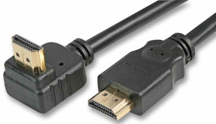 Cavo HDMI 4K UHD PRO SIGNAL 3m - Connettore 90° Dorato, Nero