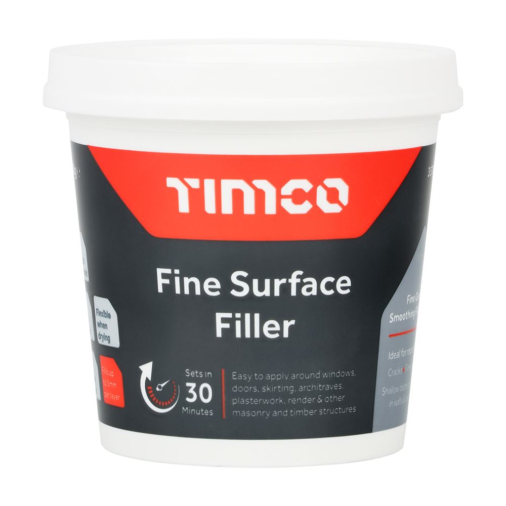 Timco Fine Surface Filler, 600g, White, Interior Use