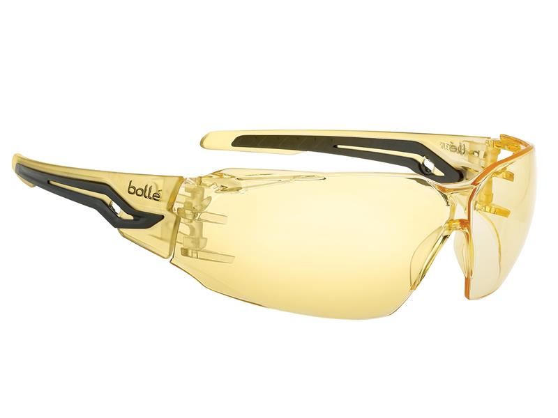 Bollé SILEX Safety Glasses with Anti-Fog, Yellow Lenses