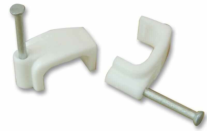 UNIFIX - Klip Kabel Kembar Rata 10.0mm Putih 100 Keping