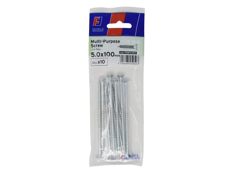 ForgeFix Βίδες Pozi CSK ST ZP 5.0 x 100mm, Συσκευασία 10τεμ