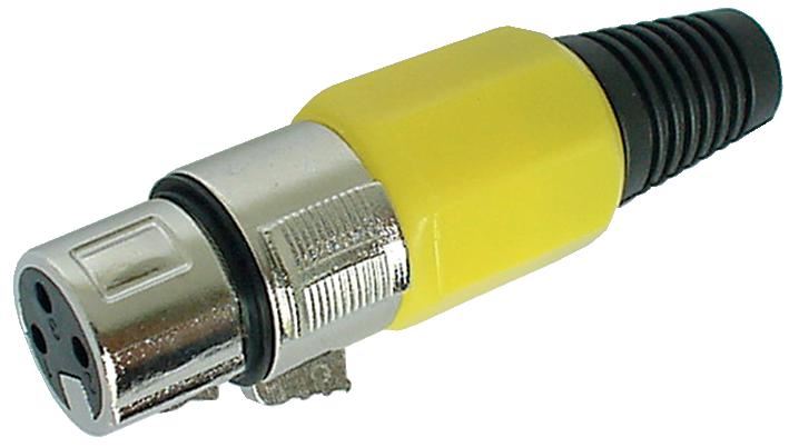 HiLo XLR Σόκετ, 3-Pin, In-Line, Κίτρινο