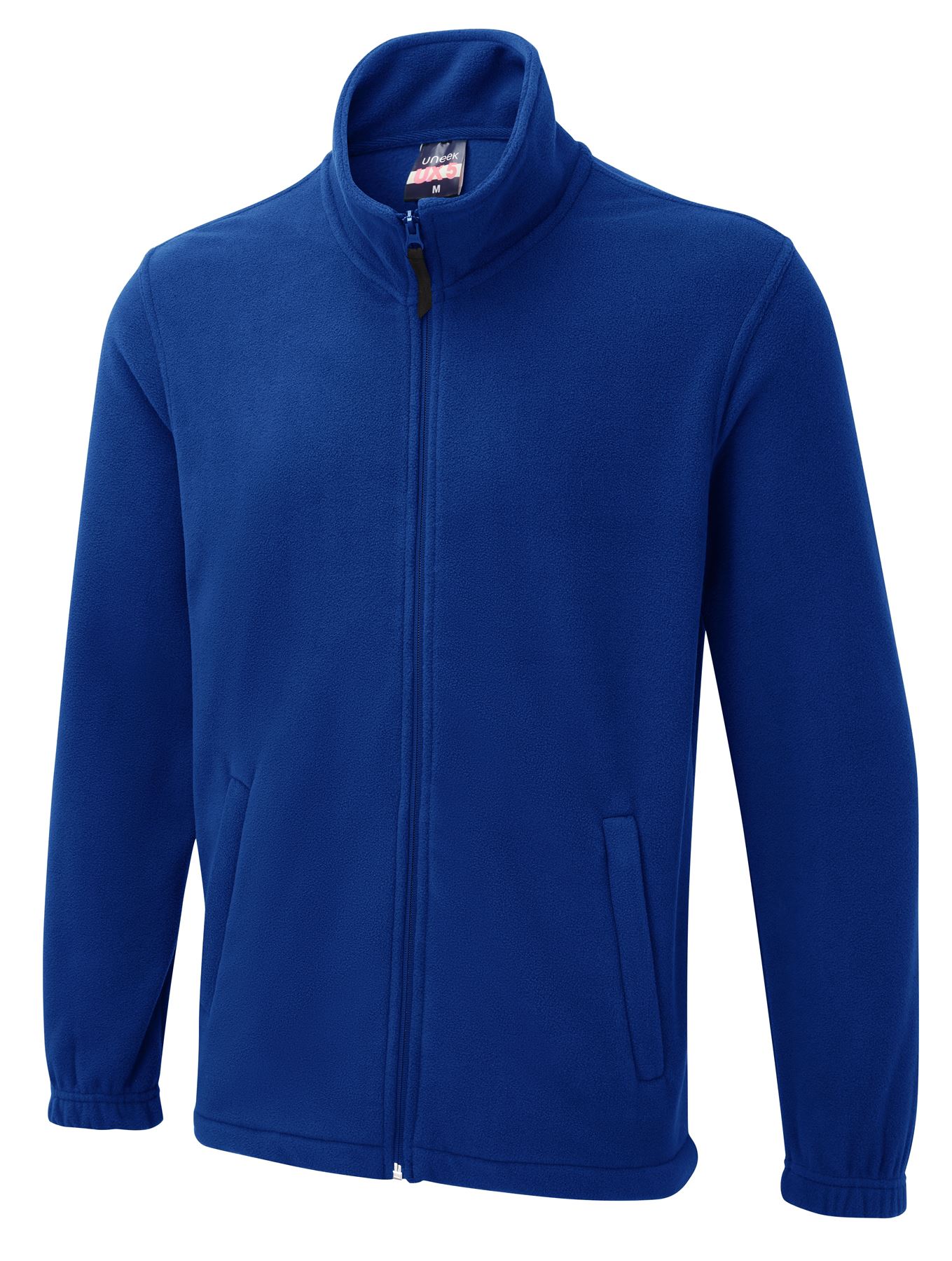 Uneek UX Full Zip Fleece - Royal, Size L, Anti-Pill Polyester