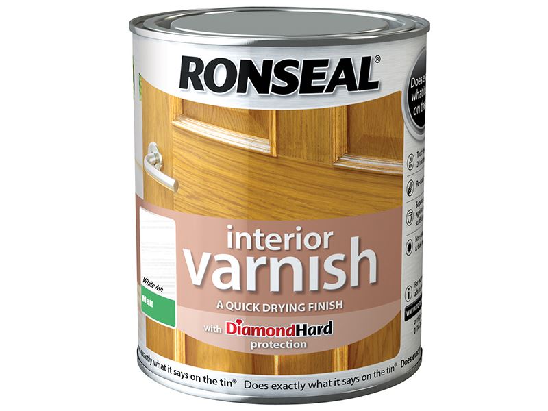 Ronseal Γρήγορα Στεγνό Ματ Βερνίκι Δαπέδου, White Ash, 750ml
