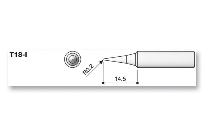 HAKKO Puntale per Saldatore Conico T18-I, 0,2mm