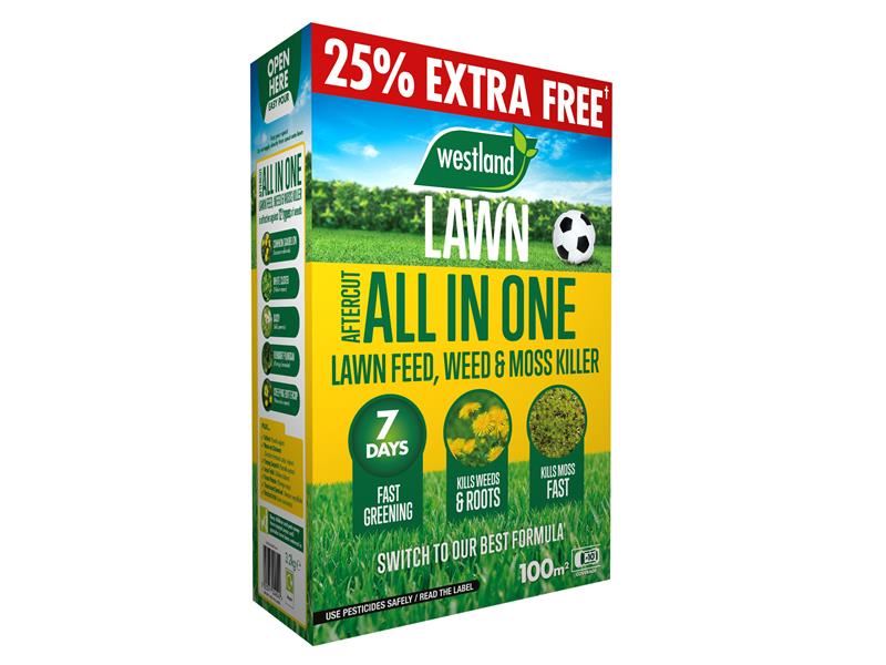 Westland Aftercut All-In-One Lawn Feed, Weed & Moss Killer, 80m²