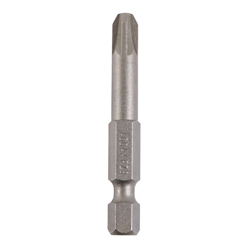 Timco S2 Hardened Steel PZ3 Driver Bits, 50mm (5-Pack)