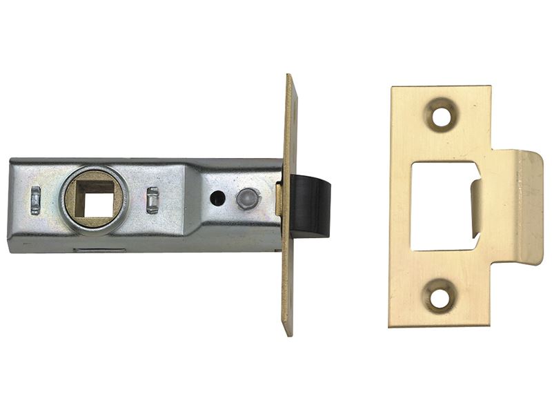 UNION 2648 Tubular Mortice Latch, Polished Brass, 76mm