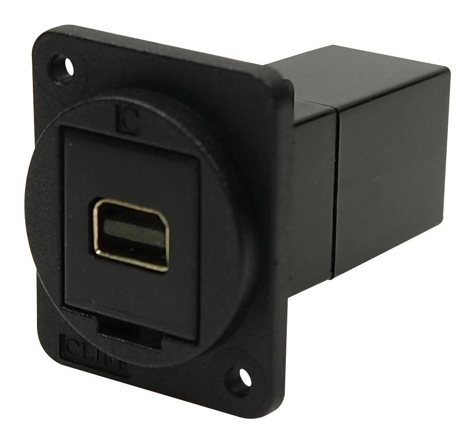 Connecteur de panneau Mini DisplayPort avec passage intégré CLIFF, trous lisses