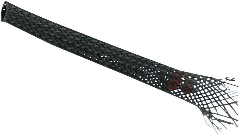 PRO POWER Funda Trenzada Extensible para Cable, Negro, 6-12mm, 10m
