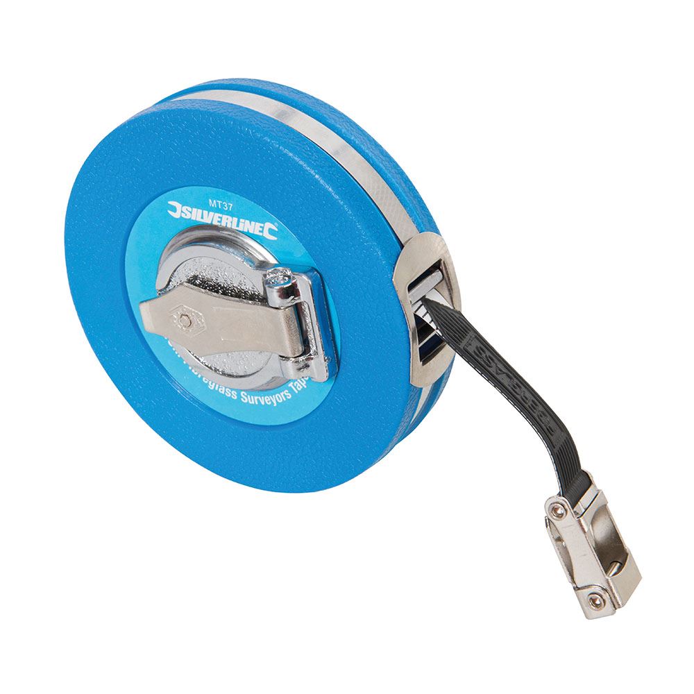 Silverline Fibreglass Surveyors Tape, 10m x 13mm, Metric & Imperial