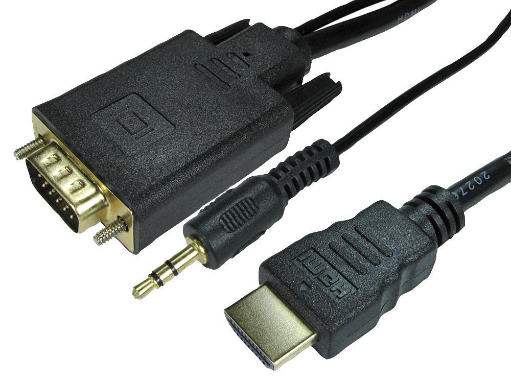 PRO SIGNAL - HDMI zu VGA Adapterkabel mit Audio, vergoldete Anschlüsse, 1,8m,