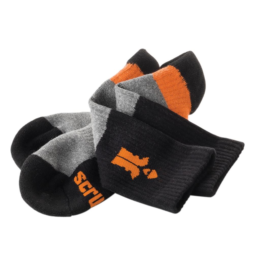 Scruffs Trade Socks Black, Size 7-9.5 (41-43), 3-Pack