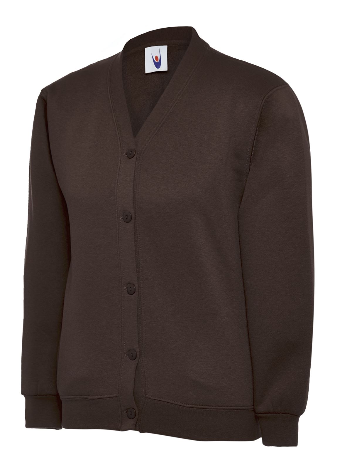Uneek Kids' Polycotton Cardigan - Brown, Size 7/8 Years