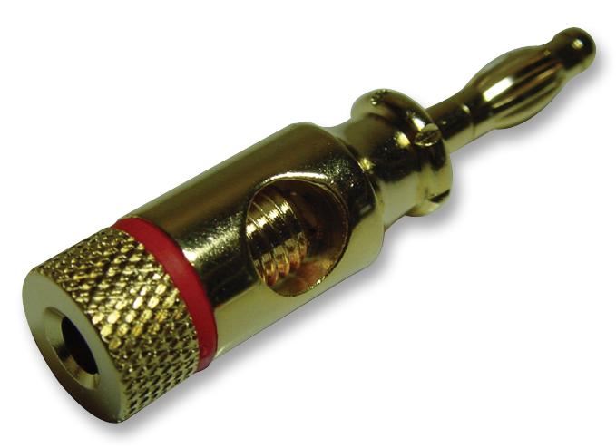 Connecteur PRO SIGNAL 4mm à terminaison vissée, plaqué or, rouge
