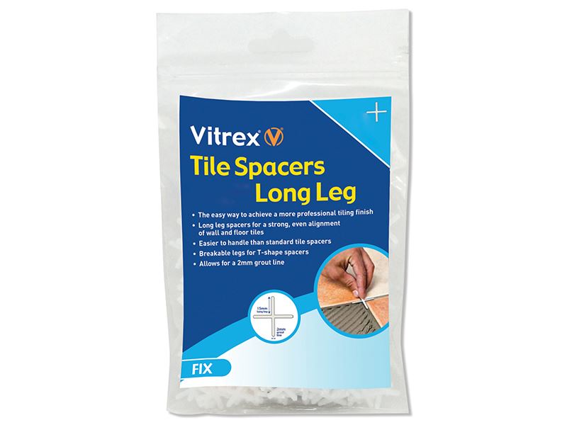 Vitrex Long Leg Tile Spacers, 2mm (Pack of 1500)